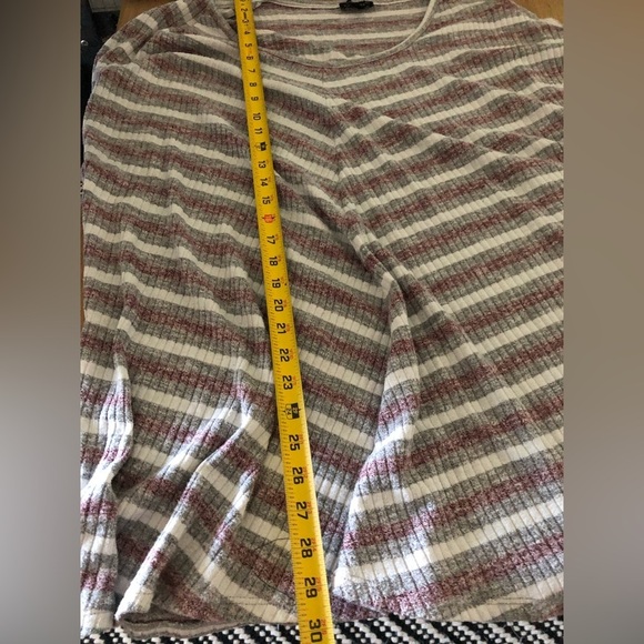 Lane Bryant|Knit Dolman Sleeve chevron stripe top, Neutral dusty rose•Size 26/28 - Picture 10 of 11